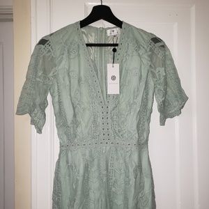 Socialite Plunging Lace Romper